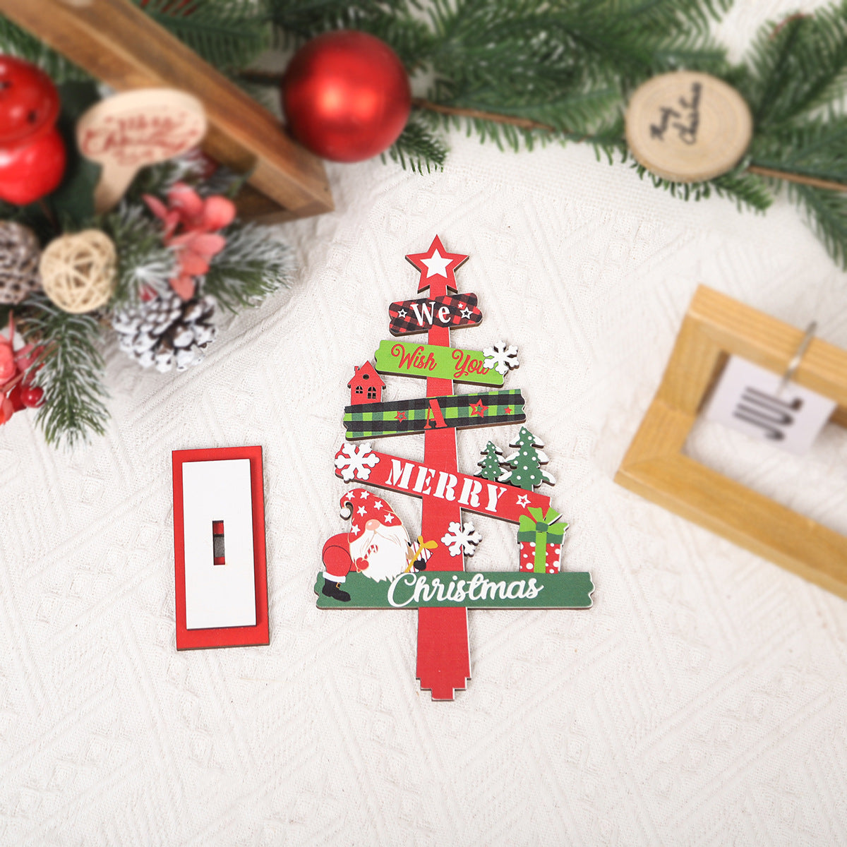 Wholesale Christmas Decorations Mini Desktop Christmas Tree Wooden Ornaments